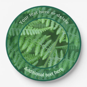 Grünes Waldland Ferns Personalisiertes Party Pappteller