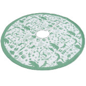 Grünes Waldland Fox Hirschbär Frohe Weihnachten Fleece Weihnachtsbaumdecke (Schrägansicht)