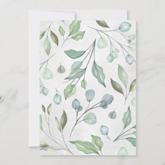 Grünes Waldland Kinderdusche Einladung (Rückseite)