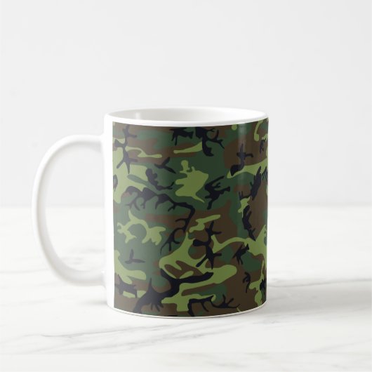 Grünes Waldmilitär tarnt Muster Kaffeetasse (Links)