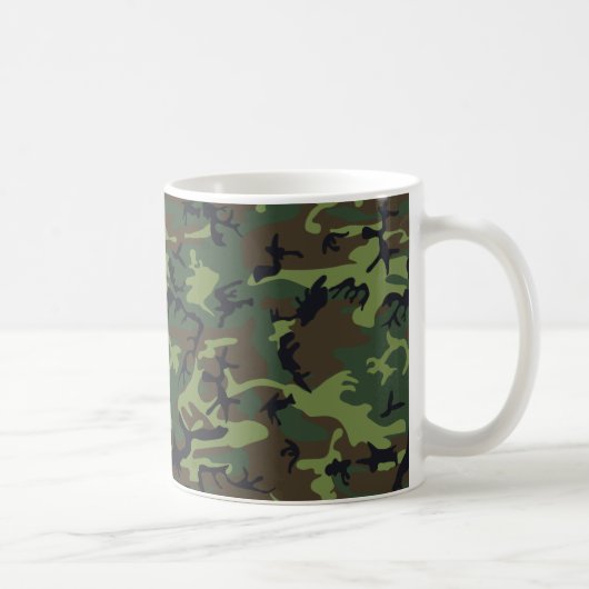Grünes Waldmilitär tarnt Muster Kaffeetasse (Rechts)