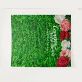 Grünes Wall Garden Blumenbeete Brautparty Hintergr Wandteppich (Vorderseite (Horizontal))