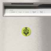 Grünes Wappen mit Skull und Cardsuits Magnet (In Situ (Geschirrspüler))