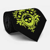 Grünes Wappen mit Skull und Cardsuits Neck Tie Krawatte (Gerollt)