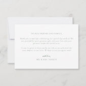Grünes Wappen Mongram Elegante Hochzeit Dankeskarte (Rückseite)
