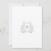 Grünes Wappen Mongram Elegante Hochzeit Save The Date (Rückseite)