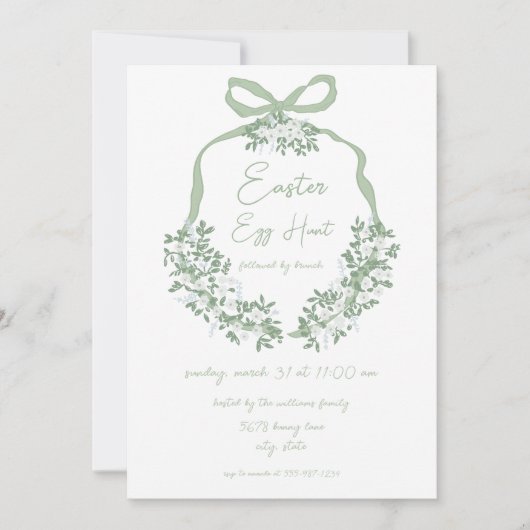 Grünes Wappen Ostereier Hunt & Brunch Einladung (Vorderseite)