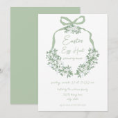 Grünes Wappen Ostereier Hunt & Brunch Einladung (Vorne/Hinten)