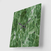 Grünes Wasser Quadratische Wanduhr (Winkel)