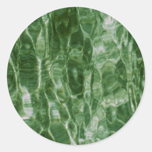 Grünes Wasser Runder Aufkleber (Vorderseite)