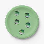 Grünes Wasser senkt die Wasserkunst Pappteller (Vorderseite)