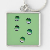 Grünes Wasser senkt die Wasserkunst Schlüsselanhänger (Vorne)