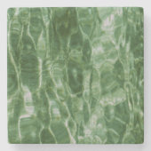 Grünes Wasser Steinuntersetzer (Vorderseite)