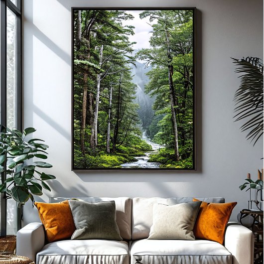 Grünes Wasserfallrefugium Poster