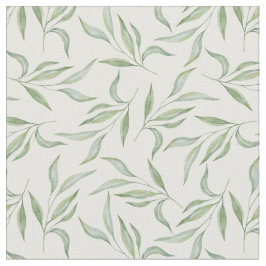 Grünes Wasserfarben-Blatt Botanisches Muster Stoff