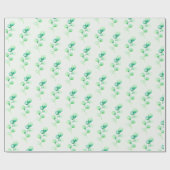 Grünes Wasserfarben-Blattmuster Geschenkpapier (Flach)