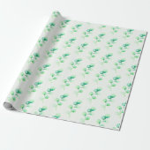 Grünes Wasserfarben-Blattmuster Geschenkpapier (Ungerollt)