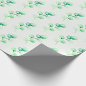 Grünes Wasserfarben-Blattmuster Geschenkpapier (Ecke)