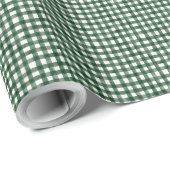 Grünes Wasserfarben-Gingham Geschenkpapier (Rolleneckpunkt)