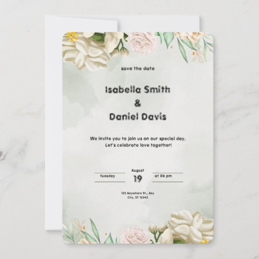 Grünes Wasserfarbeneihportrait Einladung (Vorderseite)