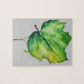 Grünes Wasserfarbenleaf Puzzle (Horizontal)