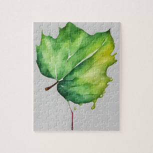 Grünes Wasserfarbenleaf Puzzle