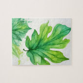 Grünes Wasserfarbenleaf Puzzle (Horizontal)