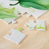 Grünes Wasserfarbenleaf Puzzle (Seite)