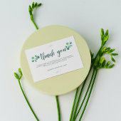 Grünes Wasserfarbenleder Elegante Rustikale Hochze Dankeskarte