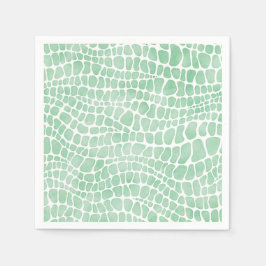 Grünes Watercolor-Krokodil-Skin-Muster Serviette
