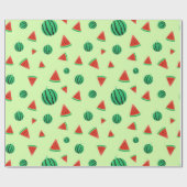Grünes Watermelon Muster Geschenkpapier (Flach)