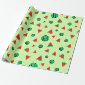 Grünes Watermelon Muster Geschenkpapier (Ungerollt)