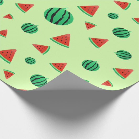 Grünes Watermelon Muster Geschenkpapier (Ecke)