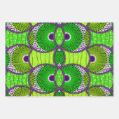 Grünes Wax Africain-Geschenkpapier. Geschenkpapier Set (Vorderseite 3)