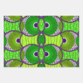 Grünes Wax Africain-Geschenkpapier. Geschenkpapier Set (Vorderseite 2)