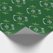 Grünes Weckglas-Packpapier der frohen Weihnachten Geschenkpapier (Ecke)