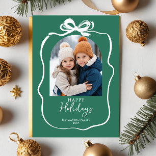 Grünes Weihnachten 4 Foto Handgezeichnete Schleife