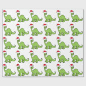 Grünes Weihnachten scherzt Dinosaurier Sankt Geschenkpapier (Flach)
