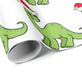 Grünes Weihnachten scherzt Dinosaurier Sankt Geschenkpapier (Rolleneckpunkt)