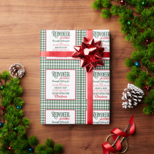 Grünes Weihnachts-Express-Lieferung Weihnachtskari Geschenkpapier