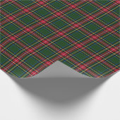Grünes Weihnachts-Karomuster Geschenkpapier (Ecke)