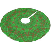 Grünes Weihnachts-Karotuch Polyester Weihnachtsbaumdecke (Schrägansicht)