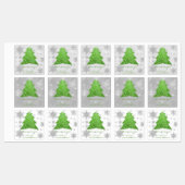 Grünes Weihnachtsbaum-Backlabel Etiketten (Blatt)