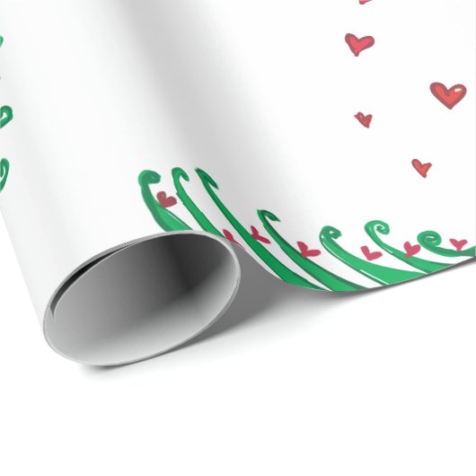 Grünes Weihnachtsbaum Hörwrapping Paper Geschenkpapier (Rolleneckpunkt)