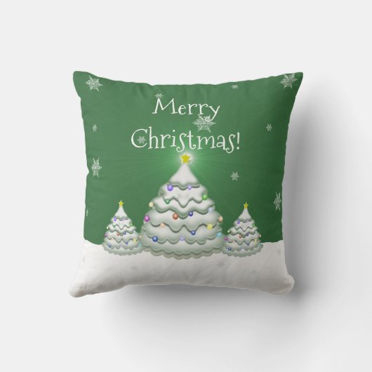 Grünes Weihnachtsbaum-Kissen Kissen (Rückseite)