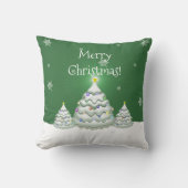 Grünes Weihnachtsbaum-Kissen Kissen (Vorderseite)