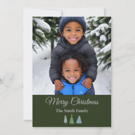 Grünes Weihnachtsbaum Personalisiertes Foto Feiertagskarte