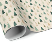 Grünes Weihnachtsbaum-Verpackungspapier Geschenkpapier (Rolleneckpunkt)