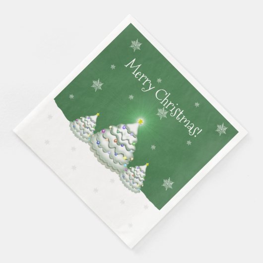 Grünes Weihnachtsbaumpapier Napkin Serviette (Ecke)