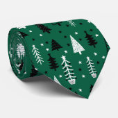 Grünes Weihnachtsbaumwaldmuster Krawatte (Gerollt)